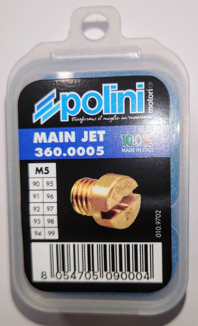 Munstycksats Dellorto 5mm. Storlek 90-99, Polini.