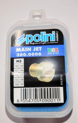 Munstycksats Dellorto 5mm. Storlek 100-109, Polini.