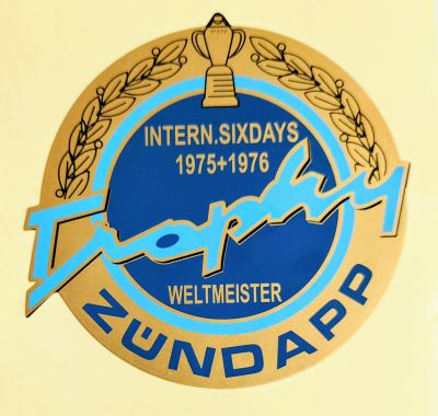 Tankdekal Zundapp Trophy. 1975-80, säljs styckvis.