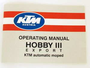 Instruktionsbok KTM Hobby III