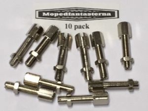 10-pack, sträckare med spår M6, längd 35mm.