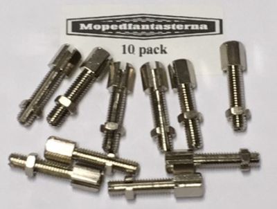 10-pack, sträckare med spår M6, längd 35mm.