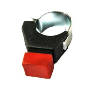 Signalknapp/dödare, universal. Röd, med fäste.