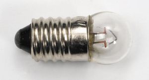 Glödlampa E10, skruv. 6 volt, 2,4 watt.