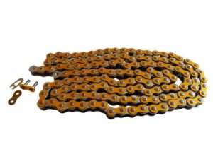 Kedja 428, guldeloxerad. 140 länkar. Hög kvalité.