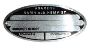 Namnskylt/ägarskylt, 85x40mm.