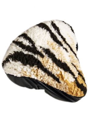 Sadelklädsel fårskinnsliknande, tigerfärgad.