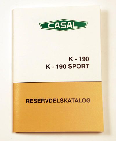 Reservdelskatalog Casal K-190 & K-190 Sport.