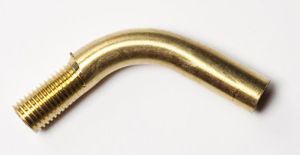 Rörböj utvändig gänga M6 fingänga, invändig gänga M5 normalgänga