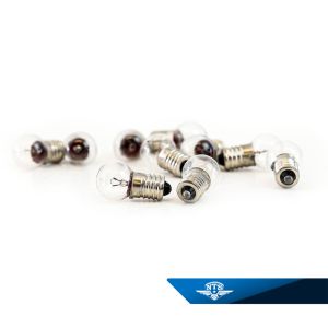 10-pack glödlampa E10 skruv. 6 volt, 5 watt.