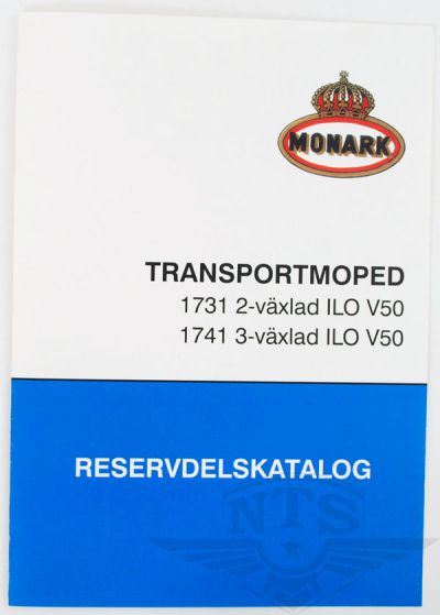 Reservdelskatalog Transportmoped 1731, 1741. Med ILO V50 motor.