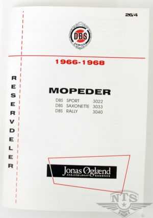 Reservdelskatalog DBS Sport, Saxonette & Rally. 1964-68.