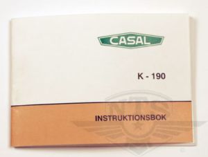 Instruktionsbok Casal K-190 & K-190 Sport.