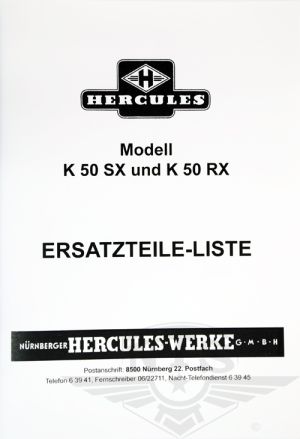 Ersatzteile-Liste Hercules K50 SX/RX