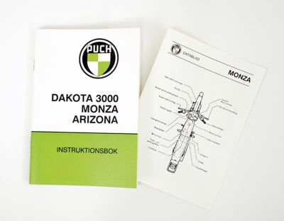 Instruktionsbok PUCH MONZA. Inkl.Datablad.