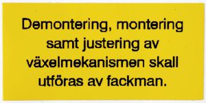 Upplysningsdekal för Sachs, 3 & 4 växlad fotväxel, säljs styckvis.