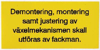 Upplysningsdekal för Sachs, 3 & 4 växlad fotväxel, säljs styckvis.