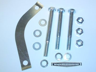 Sats med säkringsbleck och motorbultar Puch. Tidig modell, -1974 ca.