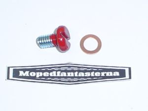 Oljenivåskruv och bricka, till Zundapp transmissionskåpa. Rund eller kantig.