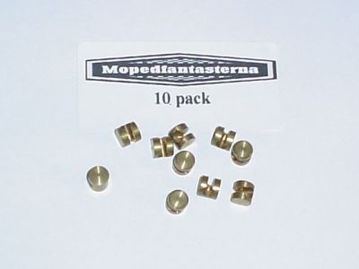 10-pack hålnippel / klyvnippel, diameter 6mm, längd 9mm.