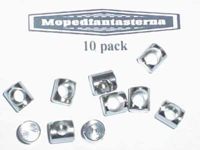 10-pack hålnippel, diameter 8mm, längd 9mm.