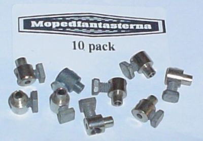 10-pack skruvnippel, diameter 7/4mm, längd 11mm.