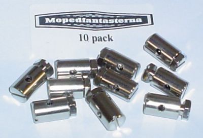 10-pack skruvnippel, diameter 10mm, längd 16mm.