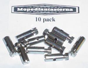 10-pack skruvnippel, diameter 6mm, längd 14mm.