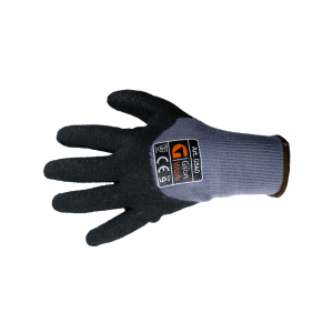 Montagehandske latex. Med 3/4 latex-doppning. Grov yta för bra grepp. Storlek 10. Säljs parvis.