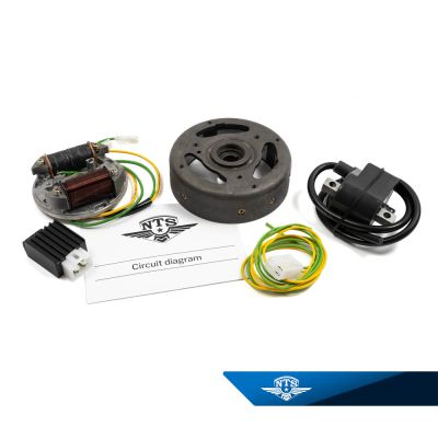 Brytarlöst tändsystem 12 volt, 43 watt. Sachs 50S.