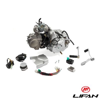 Lifan 107cc, 4-takts motor. 3-växlad halvautomat, med back. El och kickstart. Komplett.