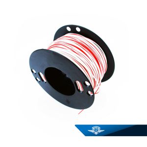 Elkabel röd/vit. (0,75mm²)