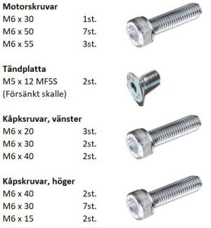 Insexskruvsats motor Yamaha DT