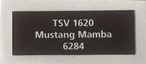 Typskylt, TSV 1620. Mustang Mamba.