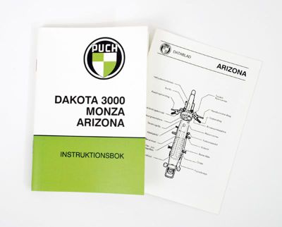 Instruktionsbok PUCH ARIZONA.Inkl.Datablad.