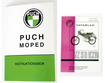 Instruktionsbok PUCH VZ50 KXN. Inkl.Datablad.