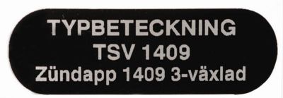 Dekal typbeteckning Zundapp, TSV 1409, 1961-84, säljs styckvis.