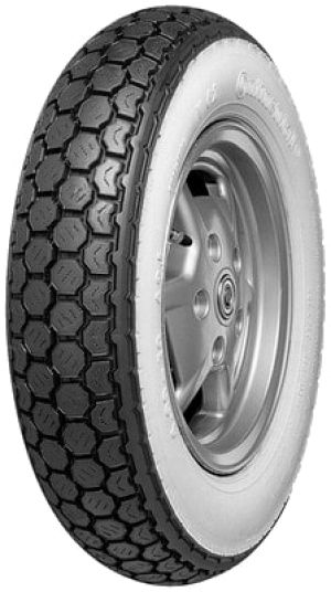 Däck Continental K62 WW. 3,50-10, med vit däcksida.