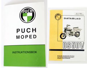 Instruktionsbok PUCH DS50 V. Inkl.Datablad.